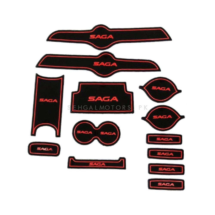 Proton Saga PVC Non Slip Interior Mats Red - Model 2021-2024