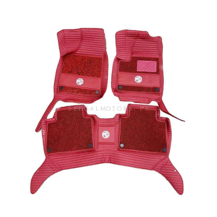 MG HS 10D Floor Mats Red With Red Grass 3 Pcs - Model 2020-2022