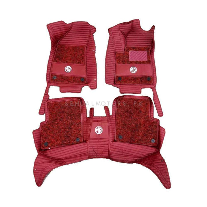 MG ZS 10D Lining Floor Mats Mix Thread Red With Red Grass 3 Pcs - Model 2020-2022