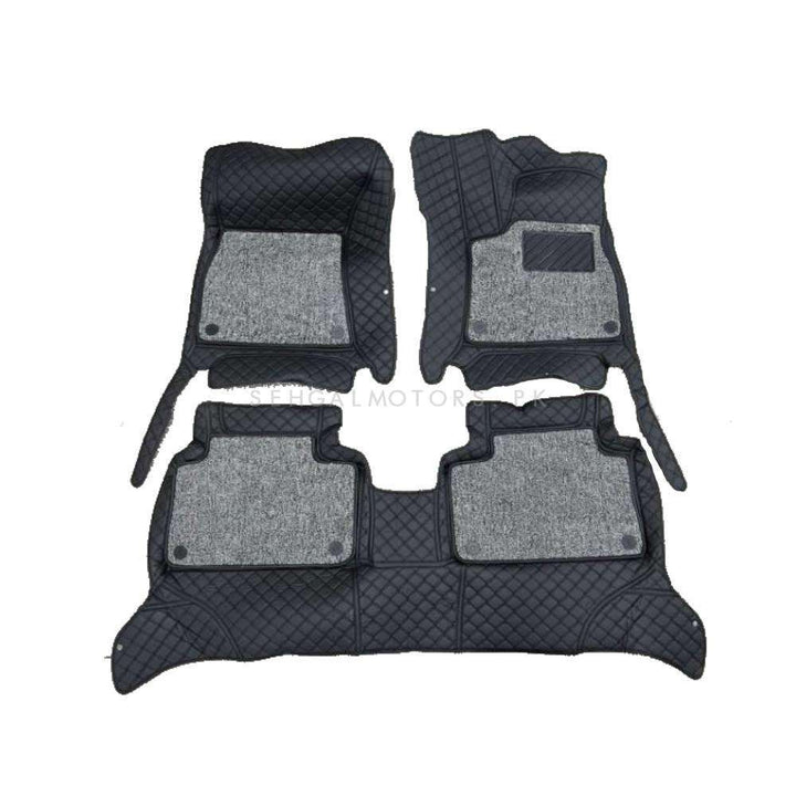 Audi E Tron 9D Floor Mats Mix Thread Black and Grey 3 Pcs - Model 2021-2022