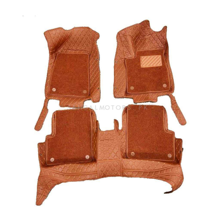 MG ZS 9D Floor Mats Mix Thread Brown With Brown Grass 3 Pcs - Model 2020-2022