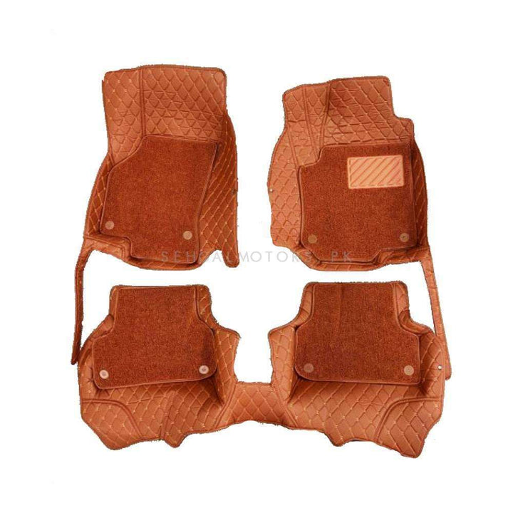 Audi A3 9D Floor Mats Mix Thread Brown With Brown Grass 3 Pcs - Model 2013-2018