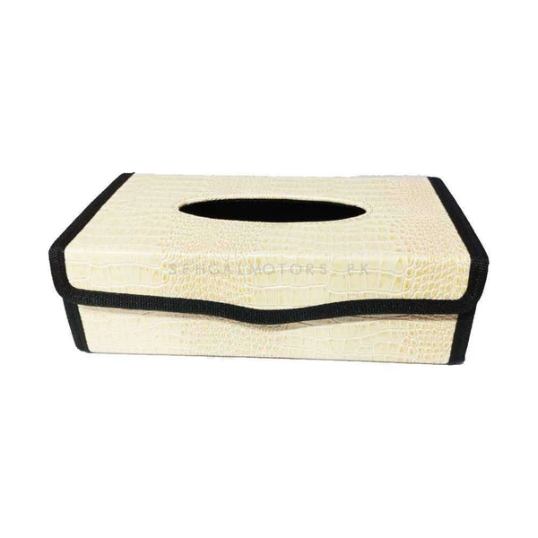 Car Leather Style Tissue Holder Case Box - Beige