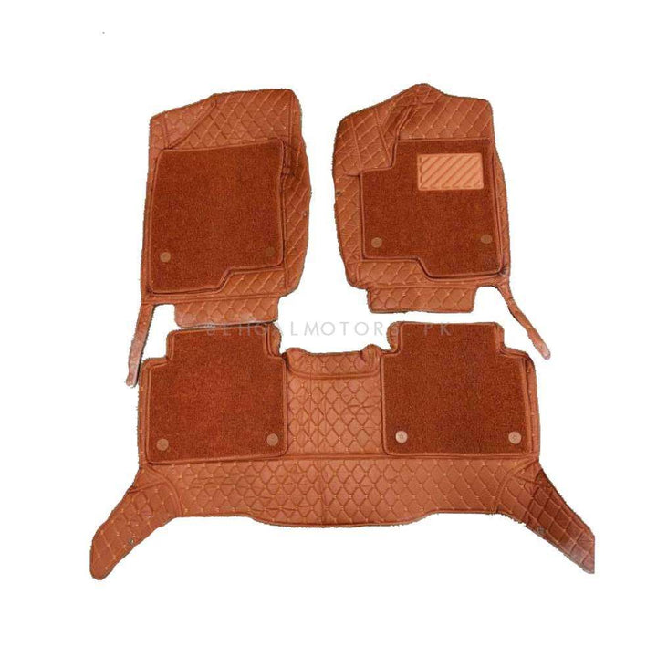 Haval Jolion 9D Floor Mats Mix Thread Brown With Brown Grass 3 Pcs - Model 2021-2024