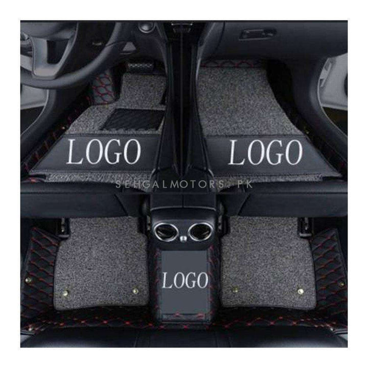 KIA Picanto 10D Floor Mats Black With Grey Grass 3 Pcs - Model 2019-2024