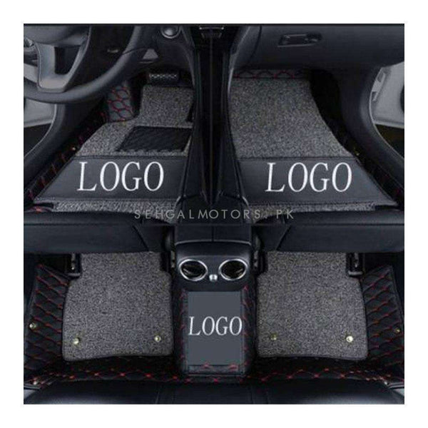 KIA Picanto 10D Lining Floor Mats Mix Thread Black With Grey Grass 3 Pcs - Model 2019-2024