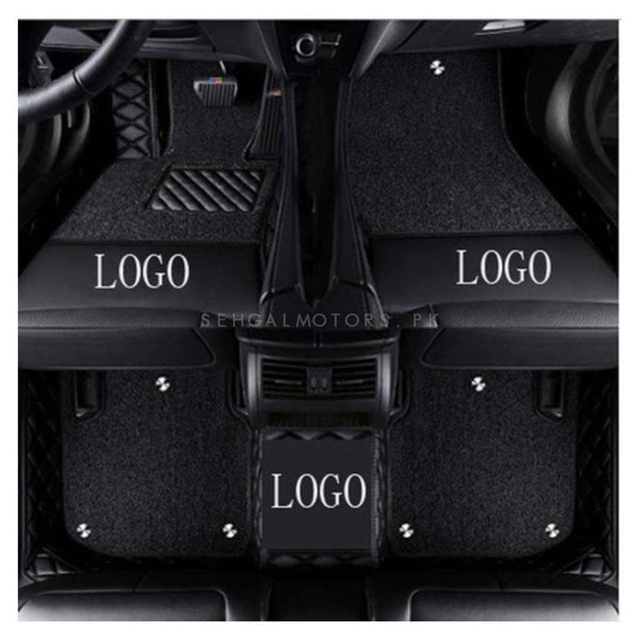 Audi E Tron 10D Floor Mats - Mix Thread Black With Black Grass - 3 Pcs Set - Model 2020-2025