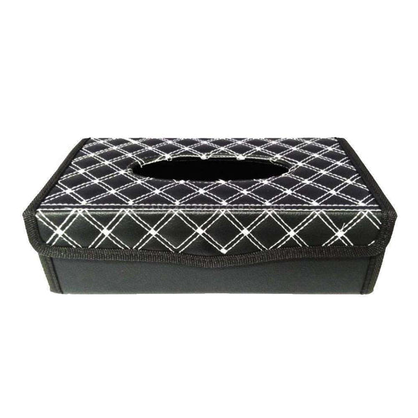 Car Tissue Box with white Stitch