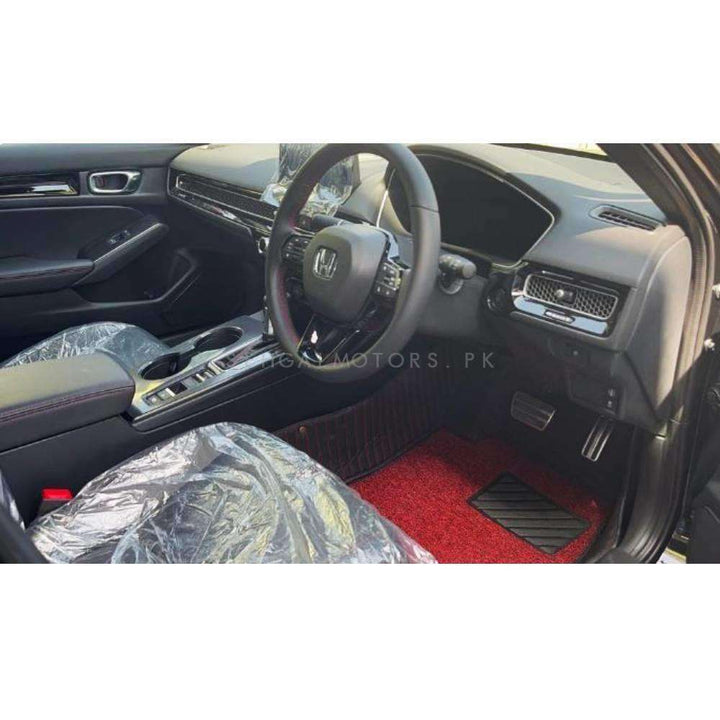 Honda Civic 9D Floor Mats Black and Red 3 Pcs - Model 2016-2022