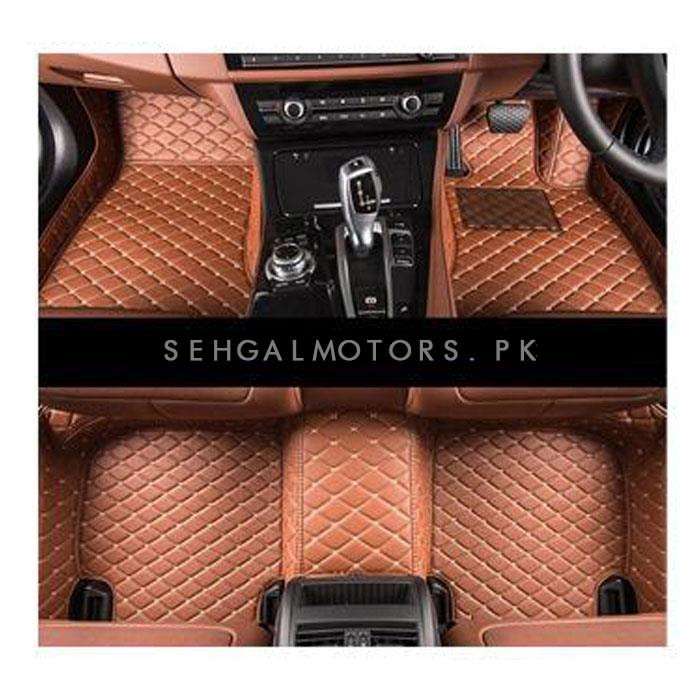 Toyota Fortuner 7D Floor Mat Brown 3PC - Model 2016-2022