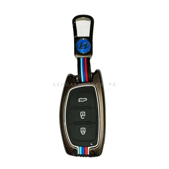 Hyundai Elantra Key Cover With Metal Shell - Model 2021-2024