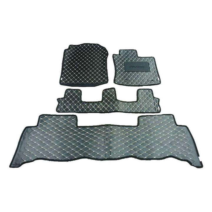 Toyota Prado 7D Eco Floor Mat Black Stitched Multi Color Thread 4 Pcs - Model 2009-2022