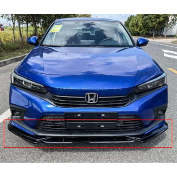 Honda Civic Front Splitter Matte Black - Model 2022-2024