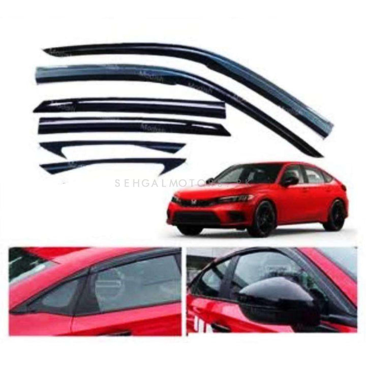 Honda Civic TXR Air Press Sun Visor With Chrome 6 Pcs - Model 2022-2024