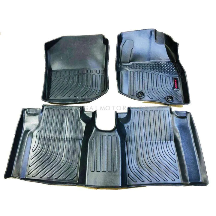 Honda City TPR 5D Custom Floor Mat Black 3 Pcs - Model 2017-2020