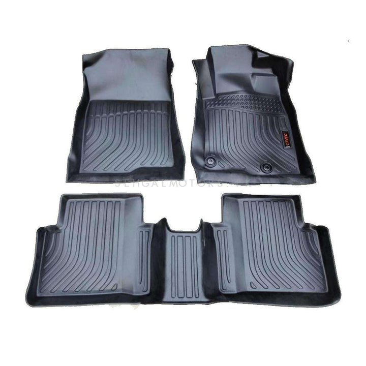 Honda Civic TPR 5D Custom Floor Mat Black 3 Pcs - Model 2016-2024