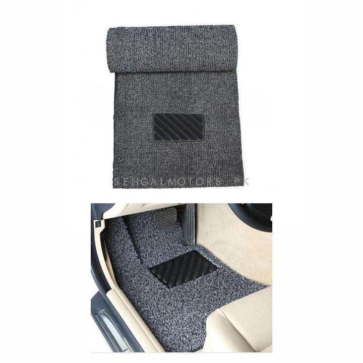 Universal Fur Grass Floor Mat Roll Adjustable Customisable Black with Gray