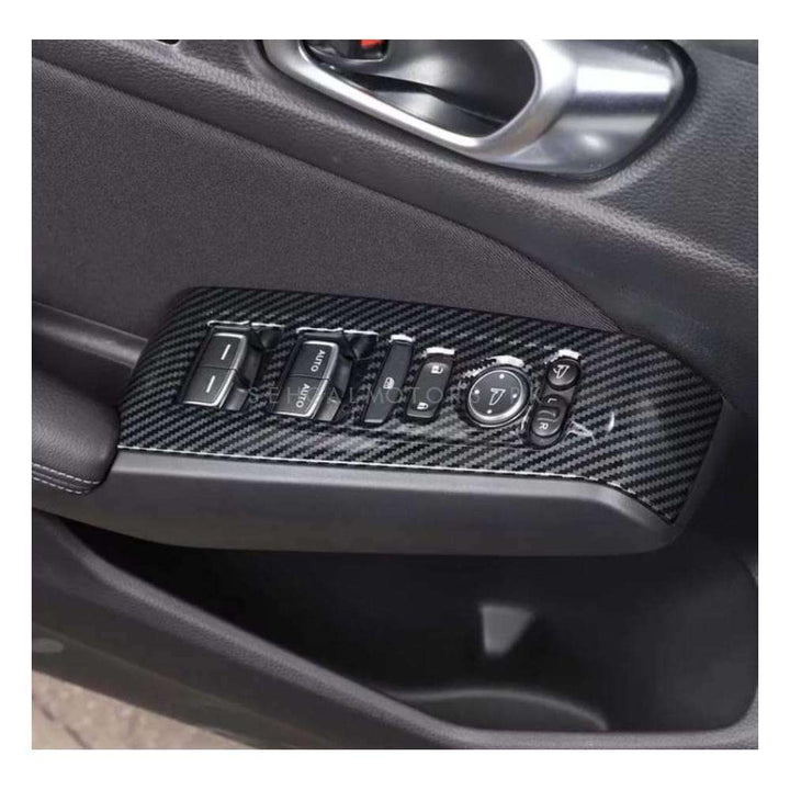 Honda Civic Windows Power Button Carbon Fiber Cover 4PC - Model 2022-2024