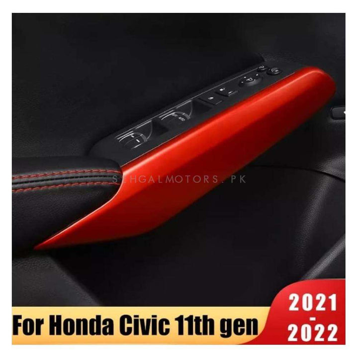 Honda Civic Inner Door Panel Trim Red - Model 2022-2024