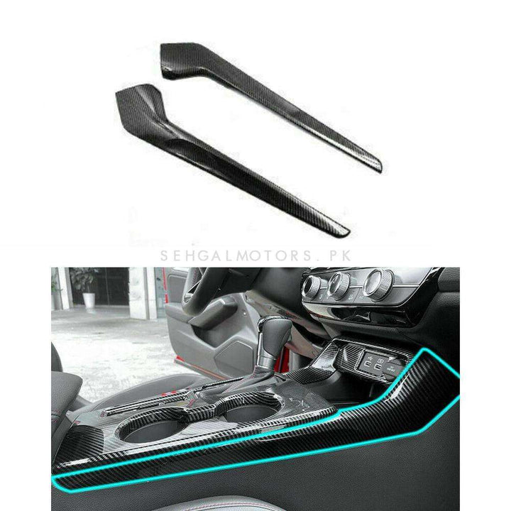 Honda Civic Gear Panel Trim Carbon Fiber 2 Pcs - Model 2022-2024