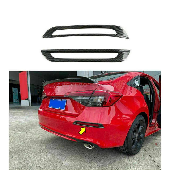 Honda Civic Rear Fog Lamps Trims Carbon Fiber - Model 2022-2024