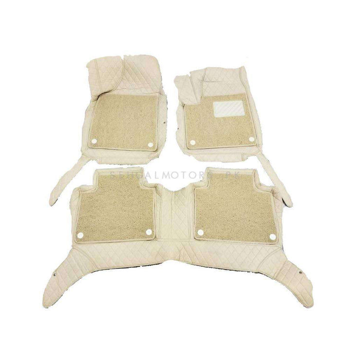 MG HS 9D Floor Mats Beige Mix Thread With Beige Grass 3 Pcs - Model 2020-2022