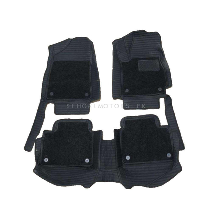 Hyundai Elantra 9D Lining Floor Mats Mix Thread Black With Black Grass 3 Pcs - Model 2021-2024