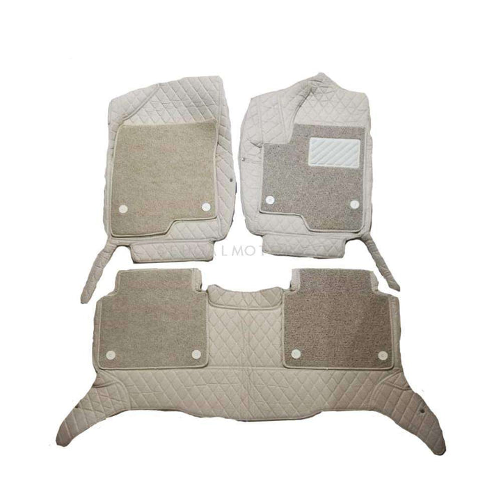 Haval Jolion 9D Floor Mats Mix Thread Beige With Beige Grass 3 Pcs - Model 2021-2024