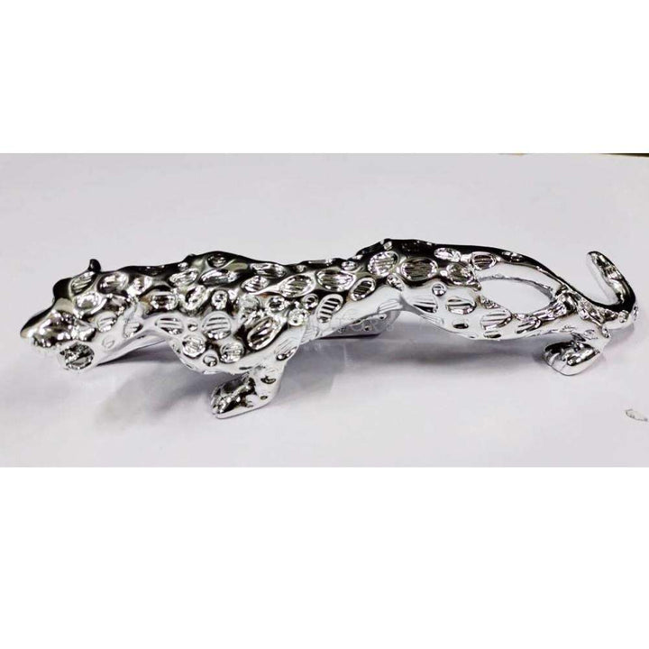 Jaguar Leopard Sculpture For Dashboard Decoration - Chrome