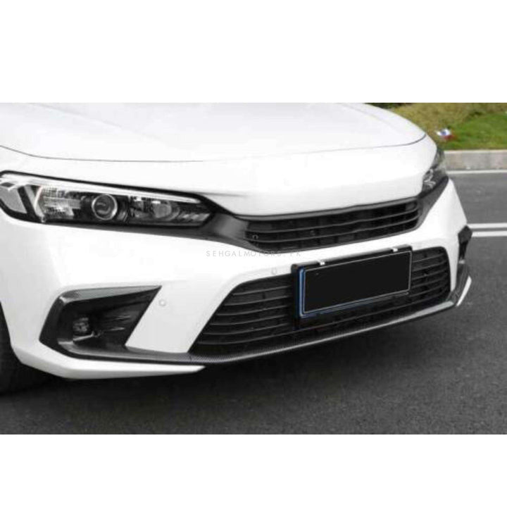 Honda Civic Fog Lamps Cover Carbon Fiber Without Foglight 3 Pcs - Model 2022-2024
