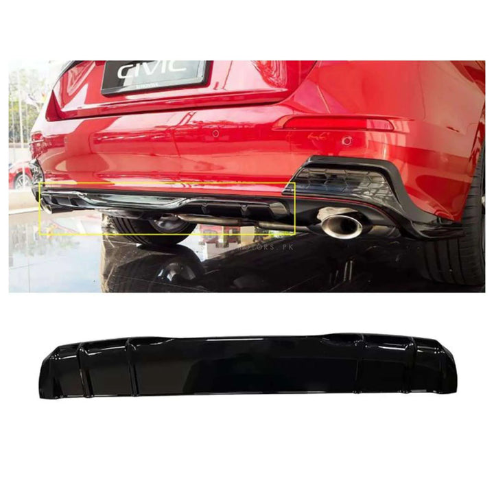 Honda Civic Rear Bumper Diffuser Glossy Black - Model 2022-2024