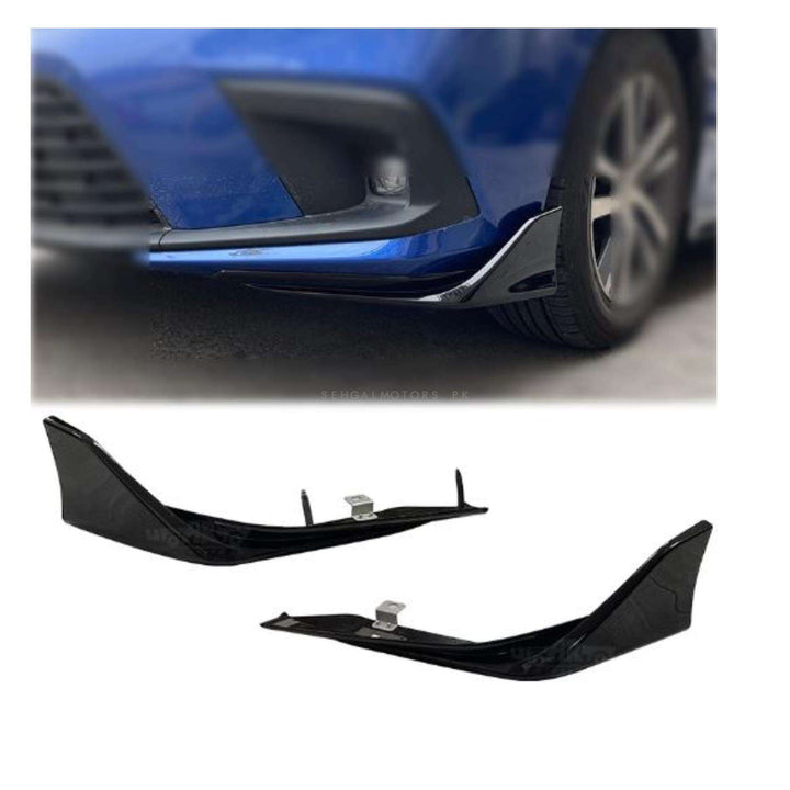 Honda Civic Front Bumper Splitter Glossy Black 2PC - Model 2022-2024