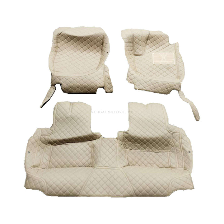 Honda City 7D Stitched Floor Mat Beige 3 Pcs - Model 2008-2021