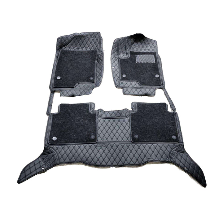 Haval Jolion 9D Floor Mats Mix Thread Black With Black Grass 3 Pcs - Model 2021-2024