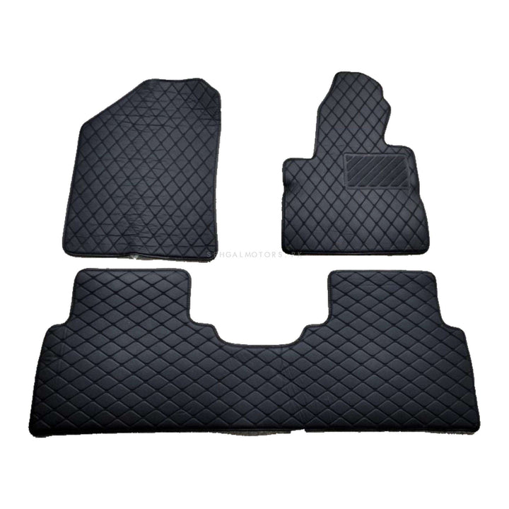 KIA Sorento 7D Eco Floor Mats Black Stitched Multi Color Thread 3 Pcs - Model 2020-2024