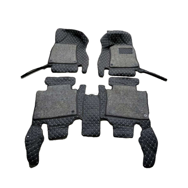 Toyota Fortuner 9D Floor Mats Mix Thread Black and Grey 3PC - Model 2016-2021