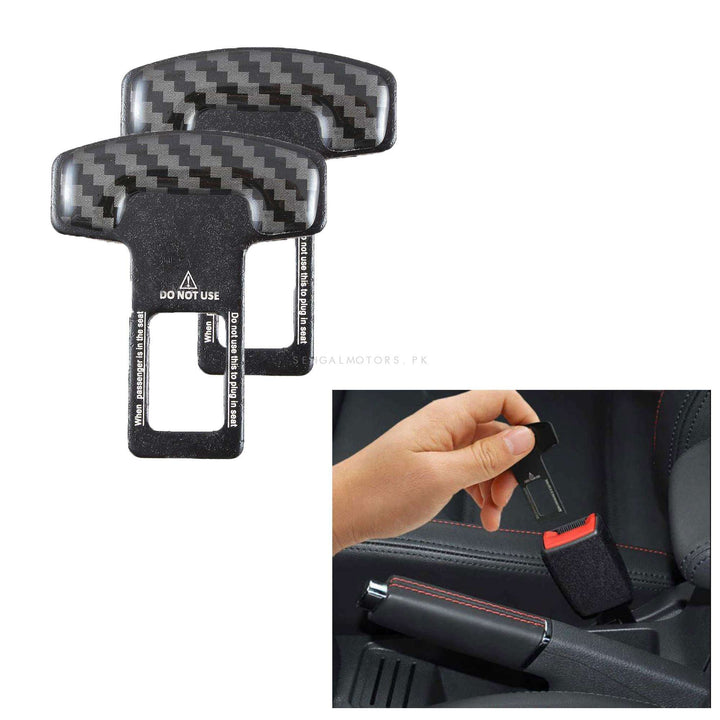 Carbon Fiber Seat Belt Clip Black - Pair