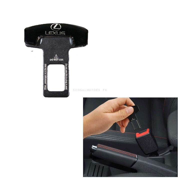 Lexus Mini Metal Seat Belt Clip Black - Pair