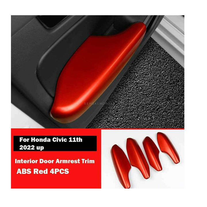 Honda Civic Inner Door Side Trims Red 4PC - Model 2022-2024