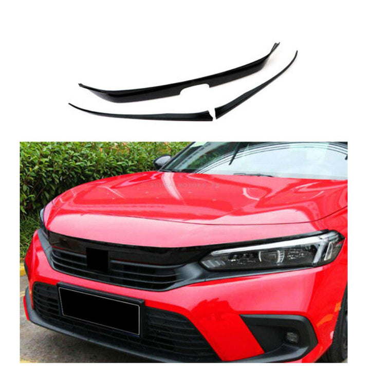Honda Civic Front Grille Trims Glossy Black 3PC - Model 2022-2024