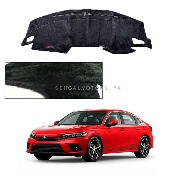 Honda Civic Dashboard Carpet Velvet Black - Model 2022-2024