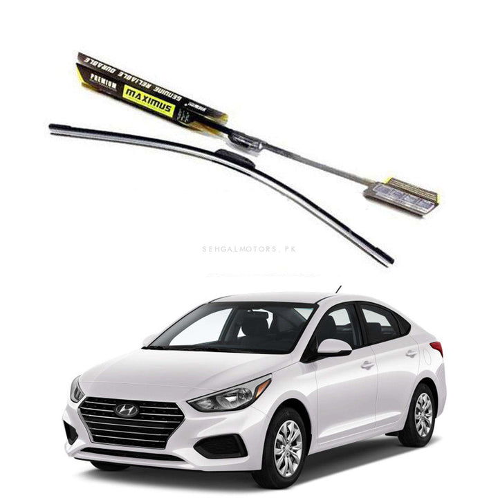 Hyundai Accent Maximus Premium Silicone Wiper Blades - Model 2017-2019