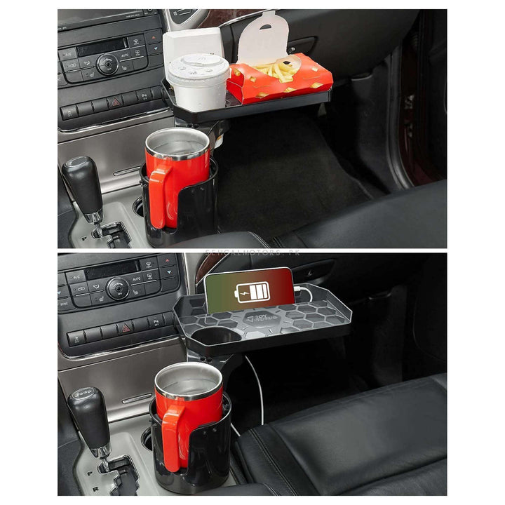 Multi Purpose Car Cup Holder With Table Tray - Small