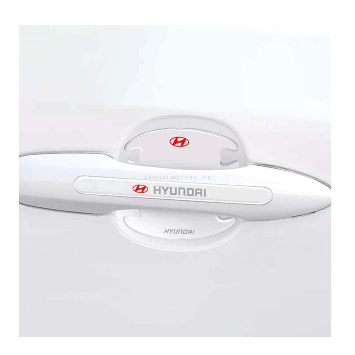 Hyundai Door Handle Bowl Silicon Transparent Stickers Anti Collision Protection Strip - 8PC