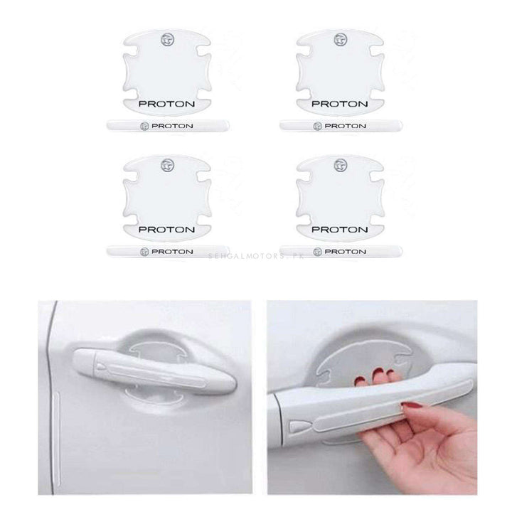 Proton Door Handle Bowl Silicon Transparent Stickers Anti Collision Protection Strip - 8PC