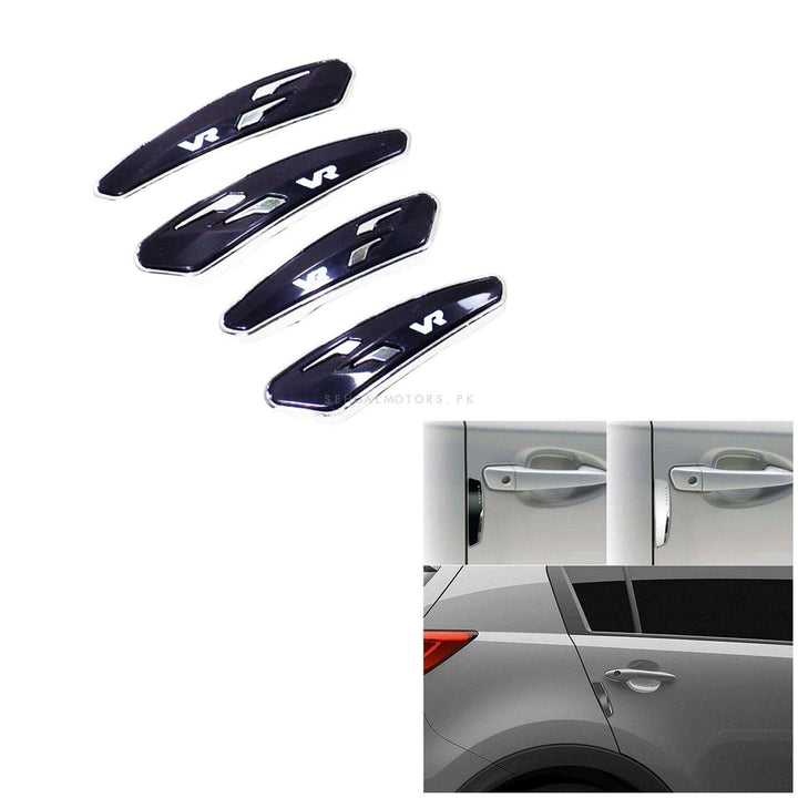 Car Door Edge Guard Black With Chrome Plastic