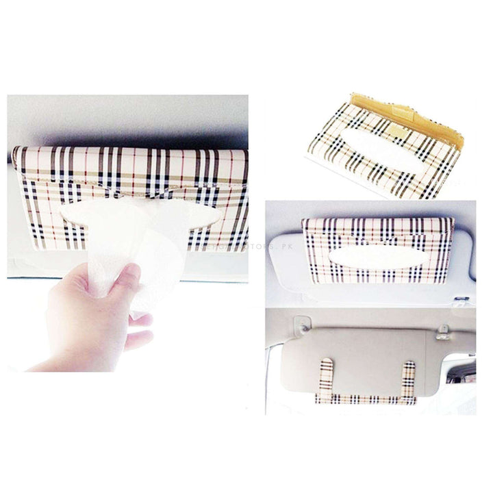 Car Sunvisor Tissue Box Slim Burberry Style