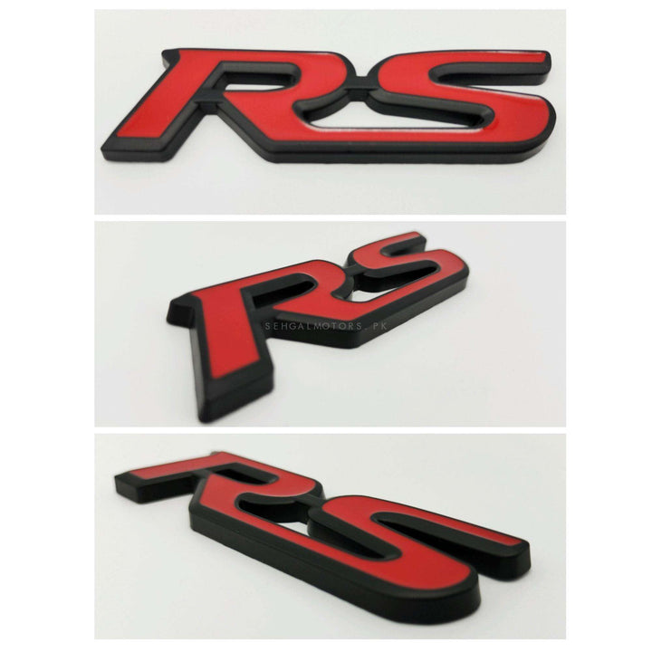 RS Trunk Emblem Each - Red With Black Line