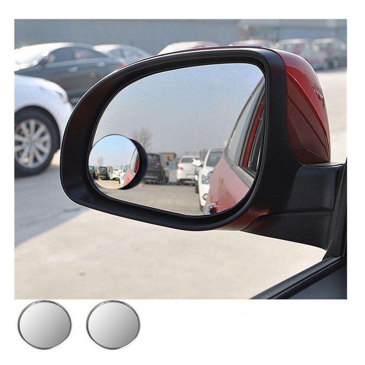 Universal 2 Way 360 Degree Wide Angle Round Blind Spot Mirror - Pair