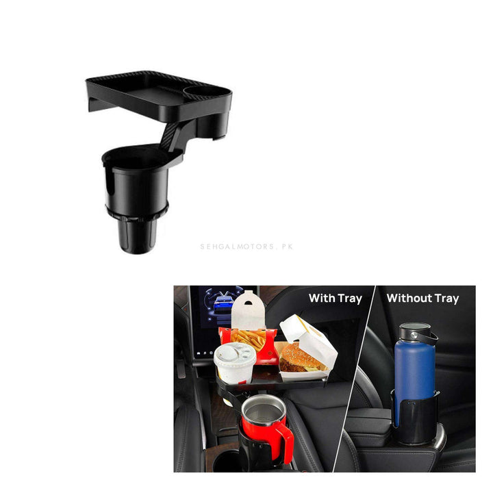 Multi Purpose Car Cup Holder With Table Tray - Small